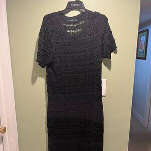 Crochet fringe midi dress